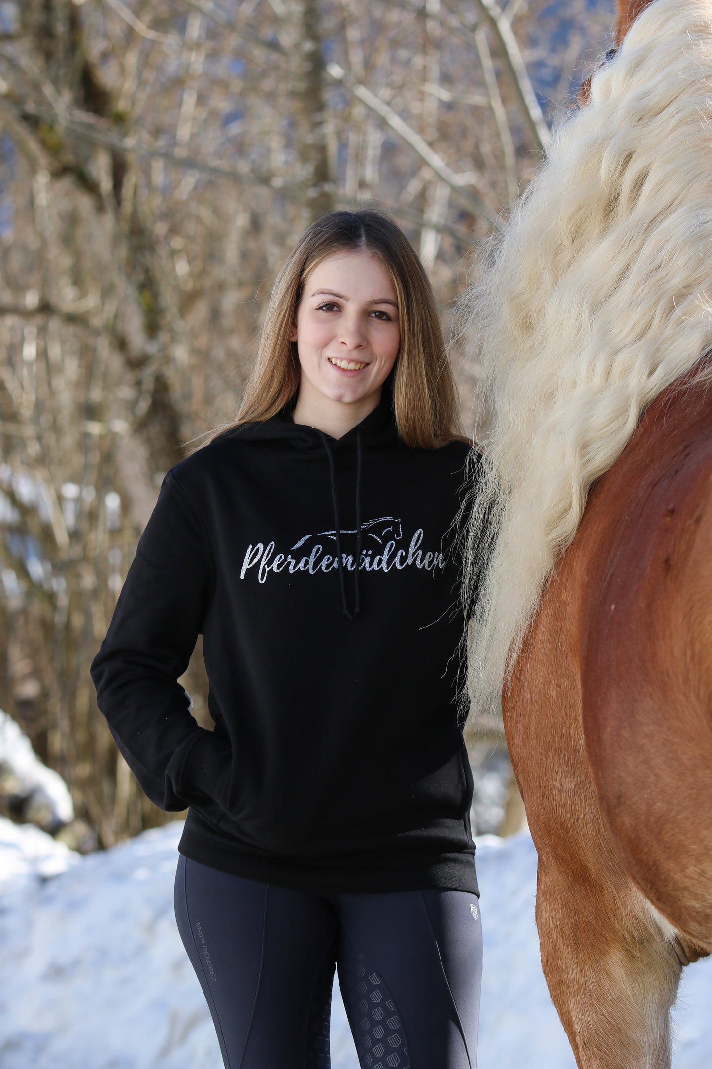 Hoodie Pferdemädchen glitzer